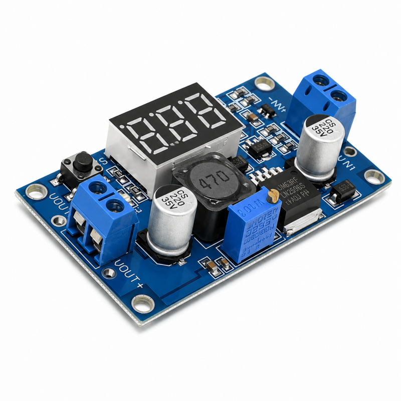 LM2596 2A Buck Step-down Power Converter Module DC 4 ~ 40 to 1.3-37V LED Voltmeter